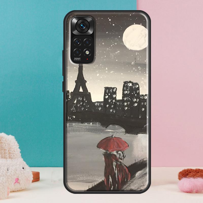 Red Umbrella Eiffel Tower Case For Xiaomi Redmi Note 14 13 12 Pro 11 9 10 9S 10S 11S 12S Redmi 14C 13C 10C 12C Cover
