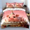 Cute Birthday Pig Decoration Set Soft Comfortable Duvet Cover Bedding Set Included 1*Duvet Cover & 2*Pillowcases Gift