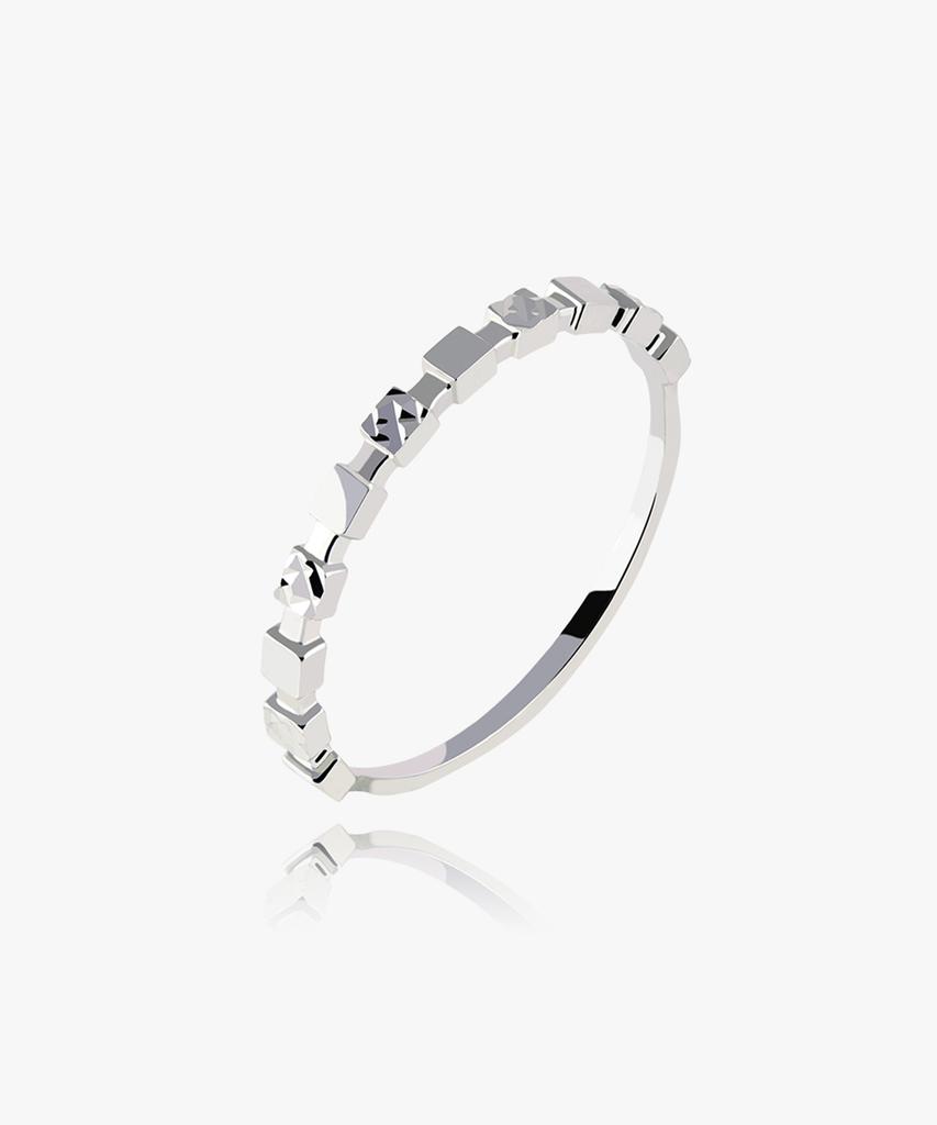 Helene Jewelry 925 Silver Bridge Square Cut Miss Ring (Type D)