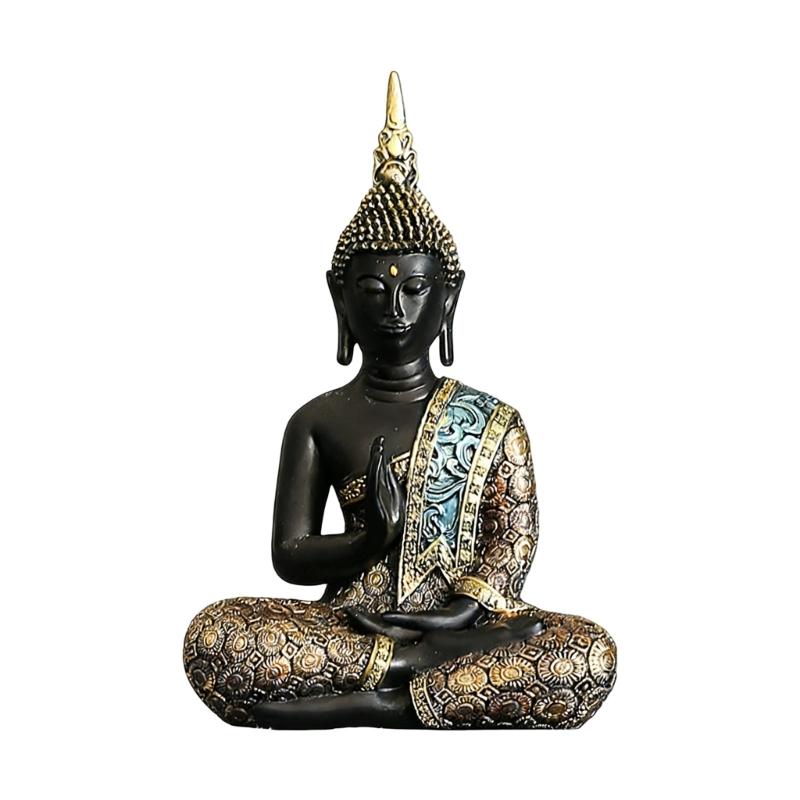 Thai Buddhist Sculpture Resin Craftsmanships Fengshui Decoration Piece Buddhas Statue For Indoor Spiritual Ambiances