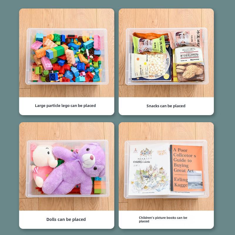 Große transparente Lego Aufbewahrungsbox mit Deckel für Kindergartenspielzeug