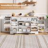 Patchwork Color Large Sideboard with 4 Doors And 1 Drawer, Modern Buffet Cabinet for Dining Room And Living Room
