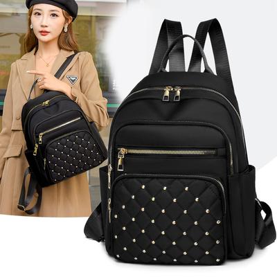 Rhomboid Rivet Backpack Women's Outdoor Travel Backpack