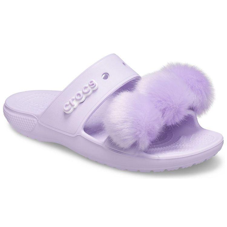 Crocs Fur Sure Trendy Versatile Classic Fur Ball Sports Slippers Men Slippers Purple 207405-530