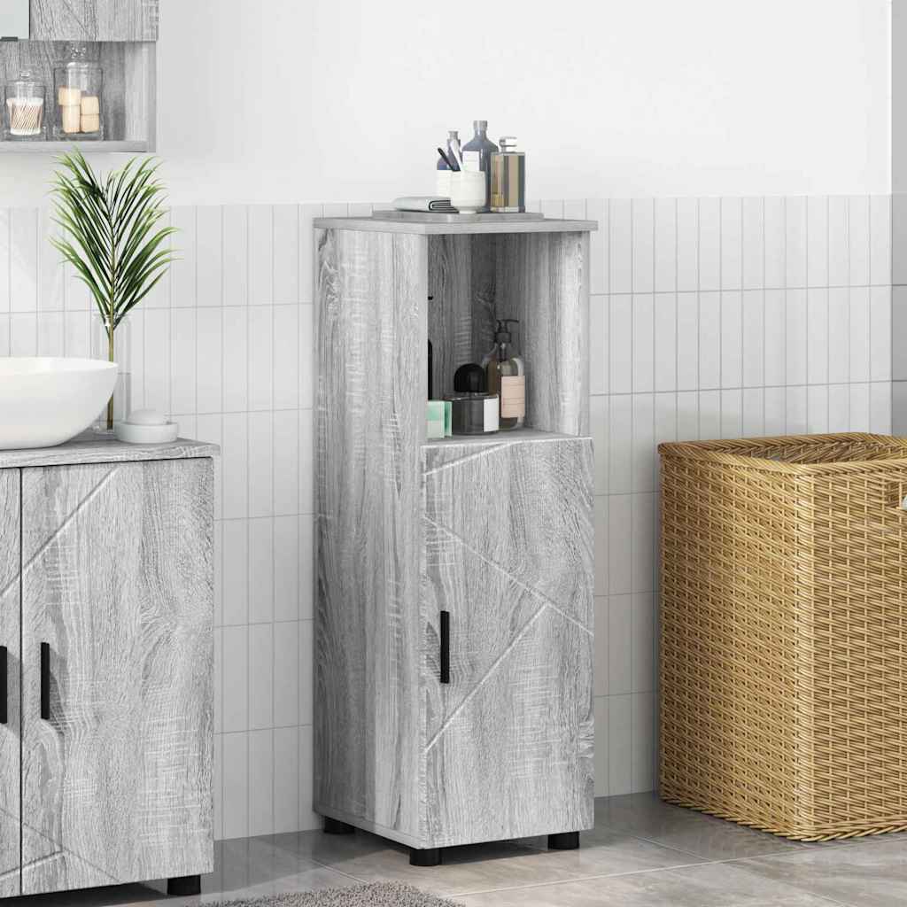 Bathroom Cabinet with Storage Grey Sonoma 30 x 35 x 95 cm