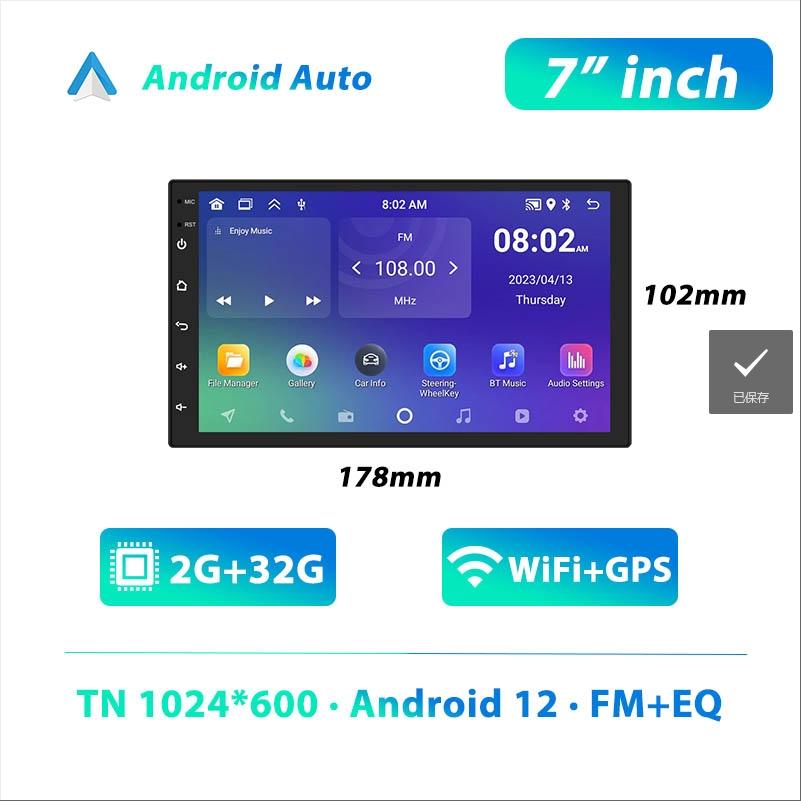 For 2 Din Android 12 Multimedia Video Player  10"/9"/7 " Universal WIFI GPS Android Car Radio CarPlay Android Auto Car Stereo