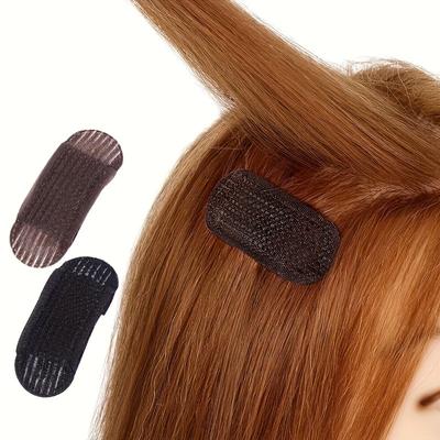 Elegant 2-Piece Set Invisible Hair Volume Boost Clips - Vintage Style, Oval Shape With Hollow Design For Women & Girls