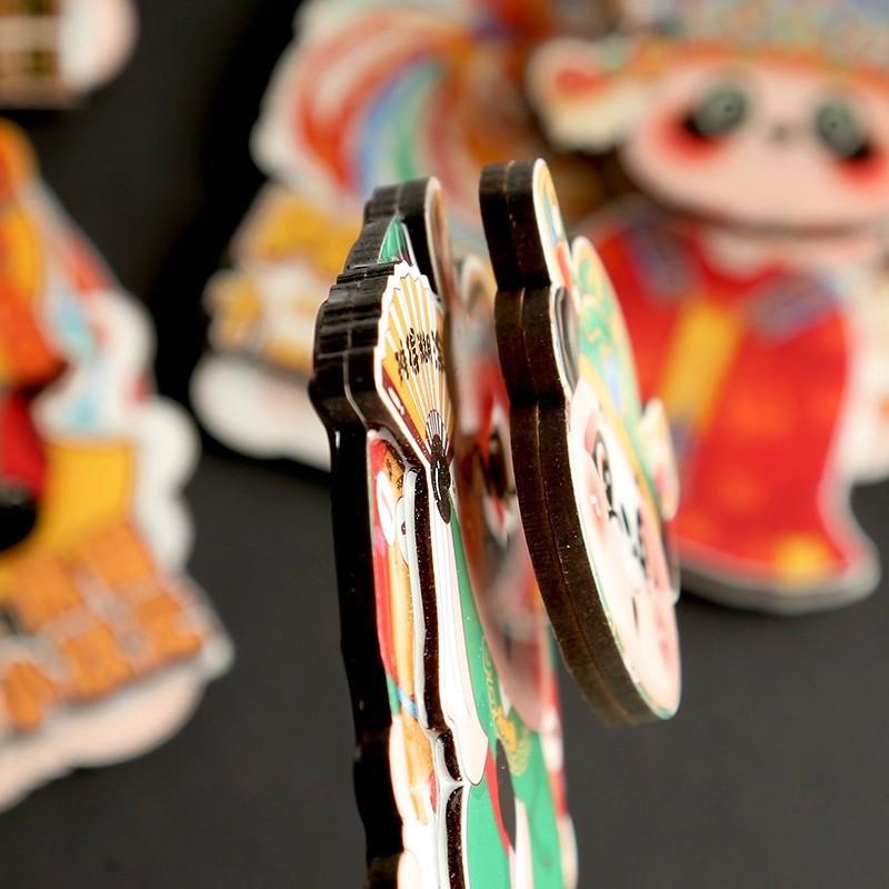 Chinese style Peking Opera Panda refrigerator sticker 3d cartoon Refrigerator Magnet Resin Fridge Magnet for Kitchen Decoration