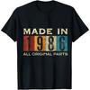 Made In 1986 All Original Parts Summer Unisex40th Birthday TShirt Vintage Casual Wear For Birthday Gift Anniversary Party Outfits