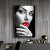Peinture sur toile avec femme aux lèvres rouges, affiches et impressions, art mural, image pour la décoration de la maison du salon