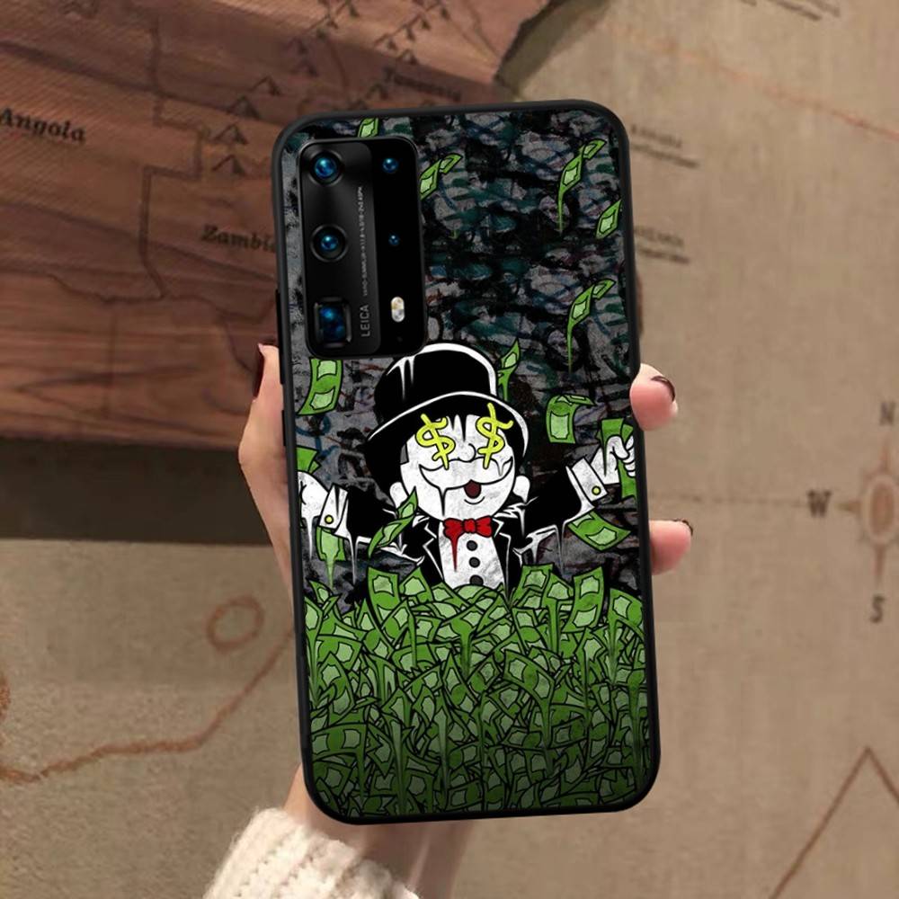 Cartoon MonopolyS Money Phone Case For Huawei P 8 9 10 20 30 40 50 Pro Lite Psmart Honor 10 Lite 70 Mate 20lite