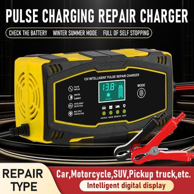 12V 6A Car Battery Charger Smart Pulse Repair for Motorcycle Automotive