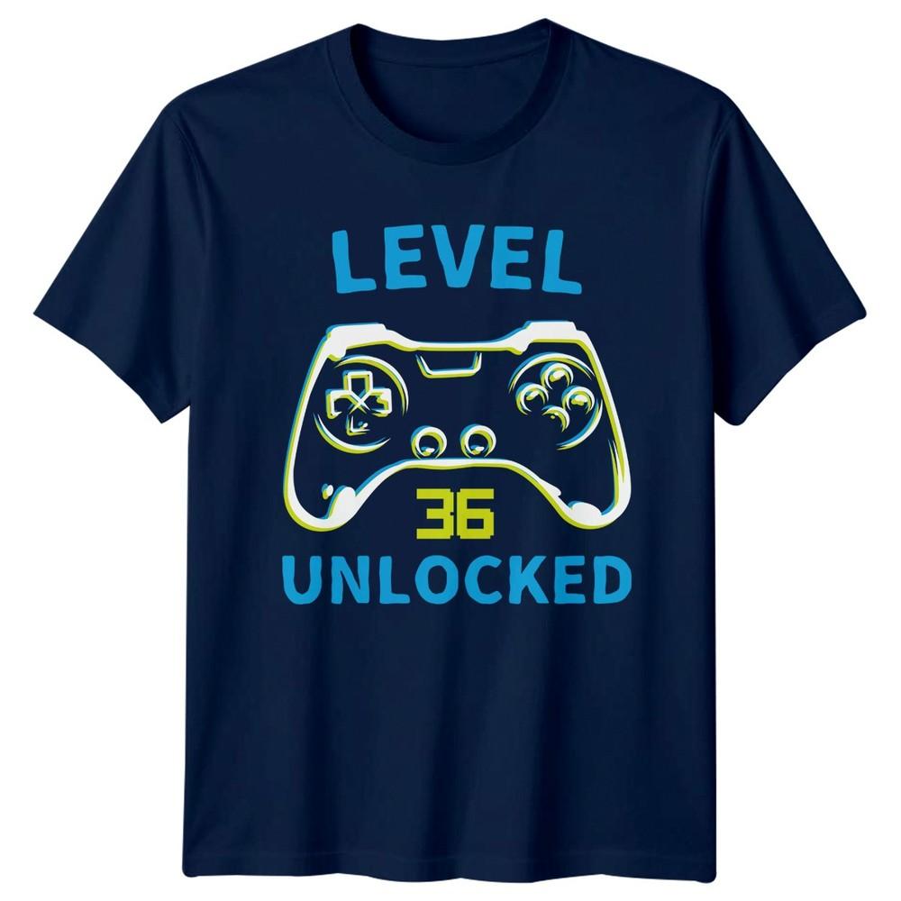 Level 36 Unlocked TShirt Level Up Gaming 36th Birthday Gift For Him And Her
