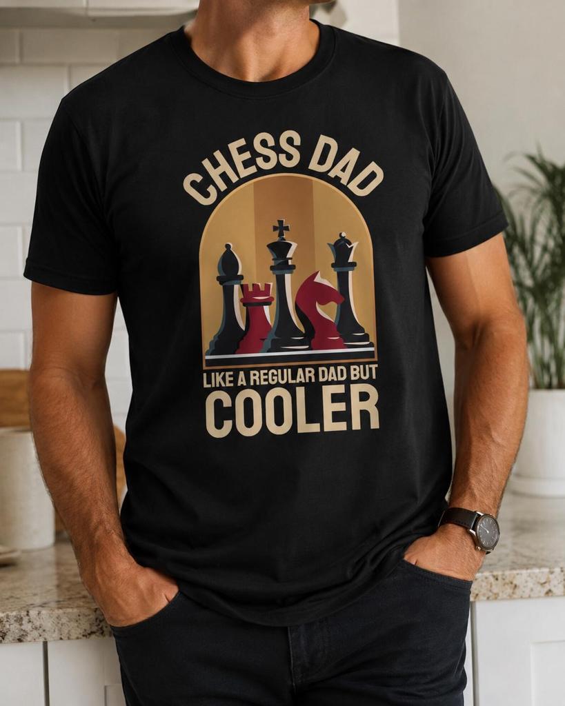 Chess Dad Like a Regular Dad but Cooler Shirt, Fun Board Game Tee, Father Gift, Tournament Club Outfit, Strategy Graphic Apparel for Men Art