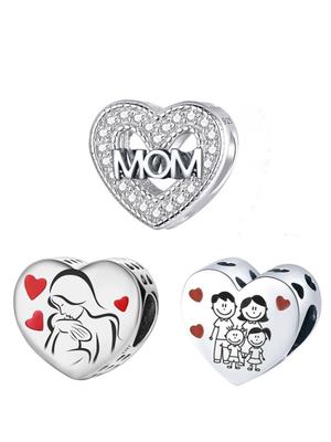 Copper Personalized Love Heart Series Diy Pendant Beads Fit Bracelet Necklace Making Gift Of High Quality Jewelry