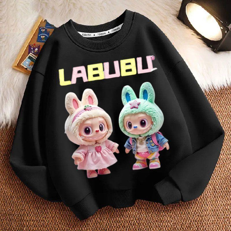 Children's Cute Hoodies for Spring, Autumn and Winter, Fashionable Round-neck Thickened Long-sleeved Loose Hoodies for Boys and Girls