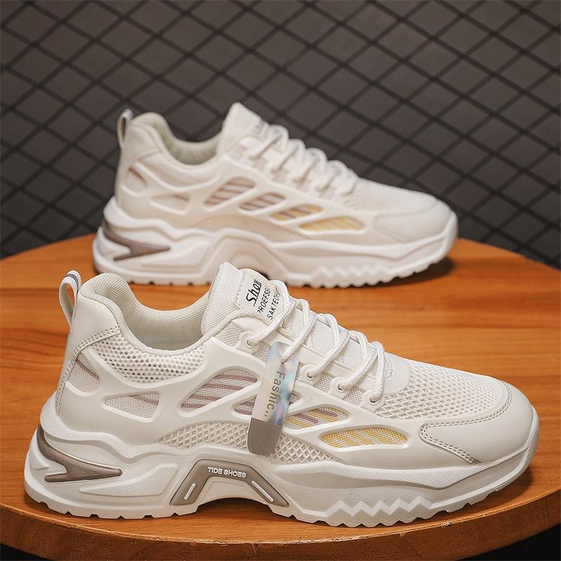 2025 New Summer Running Shoes Men's Breathable Mesh Casual Sports Dad Shoes Non-slip Heightening Shoes Men's