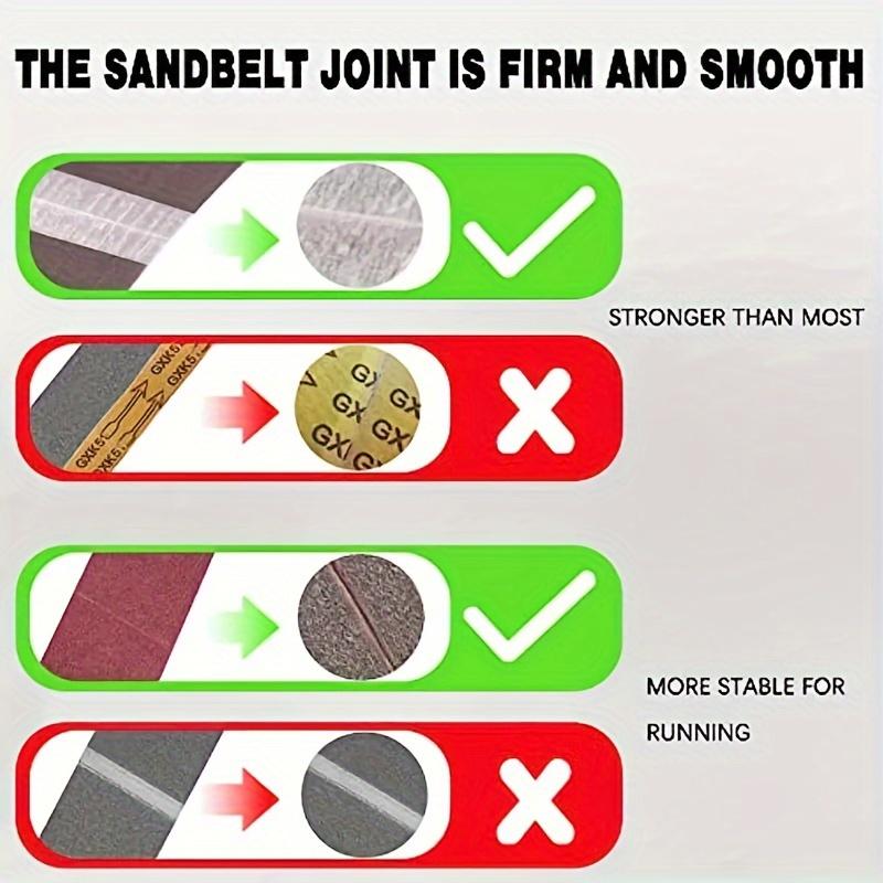 457x13mm 36pcs Aluminum Oxide Sanding Belts (1/2"x18") Assorted Grits 40/60/80/120/180/240 Ideal For Wood Sanding