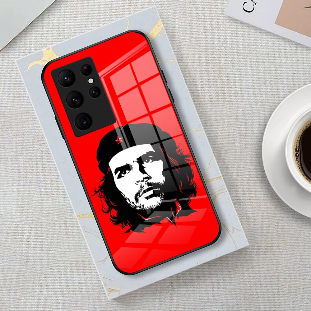 

C-Che Guevara Phone Case For Samsung S26 S25 Edge Ultra 23 22 21 20 Ultra Plus S24 Fe Glass Cover Galaxy S24