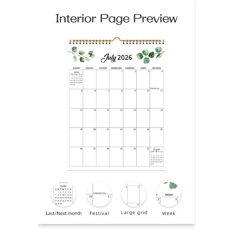 Creative 18 Months Planning Wall Calendar For Office Home Indoor Decoration