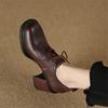 Fashion New Spring Genuine Leather Women Shoes Square Toe Women Pumps Shoes for Women High Heel Chunky Heel Shoes Zapatos Mujer Loafers