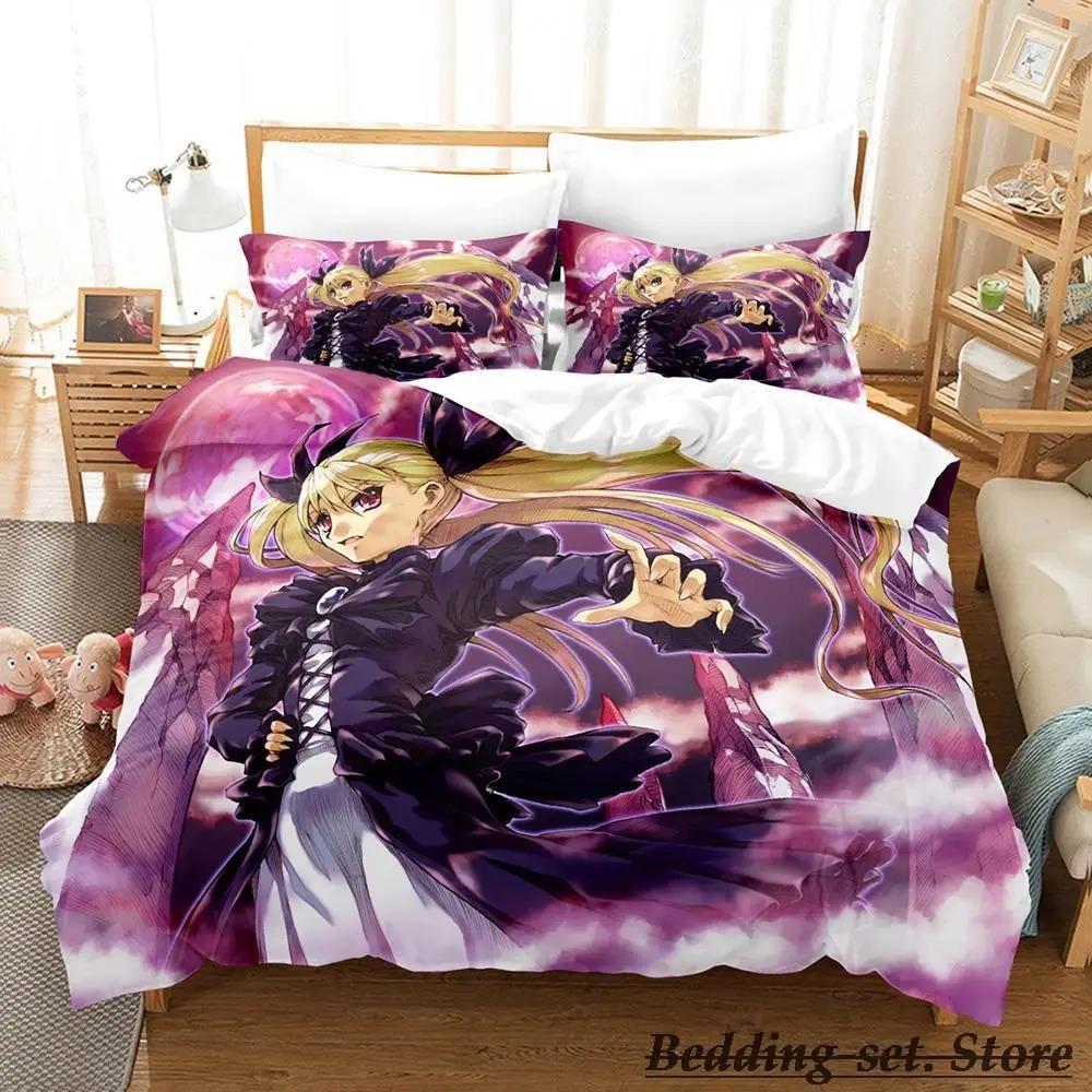 

Kawaii Dance In The Vampire Bund Bedding Set Single Twin Full Queen King Size Bed Set Adult Kid Bedroom Duvetcover Sets Anime EU Single 135x200cm