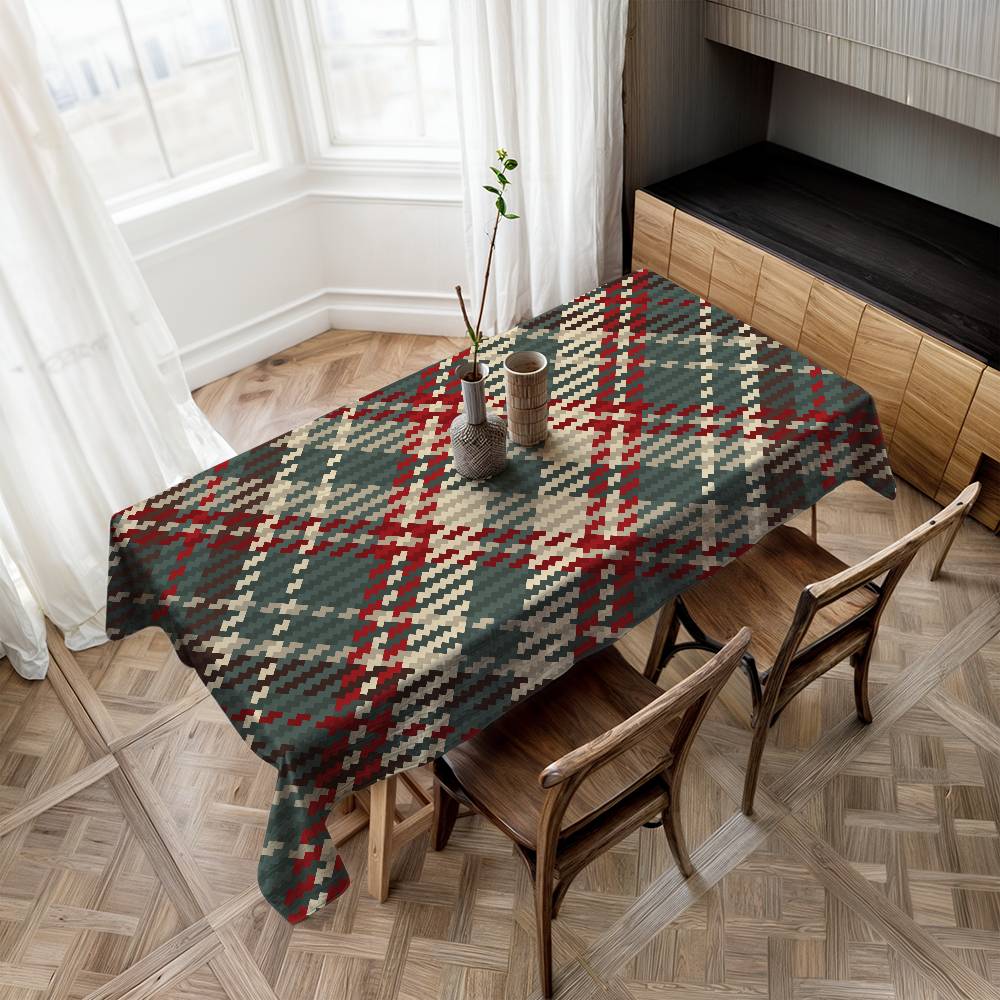 Tartan Print Tablecloth - Cute Design For Home Kitchens, Dining Rooms & Patios