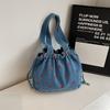 Lässige florale Bucket Bag Trendige Umhängetasche mit großer Kapazität Tragetasche Jeanshandtasche Damen Tragbare Einkaufstaschen