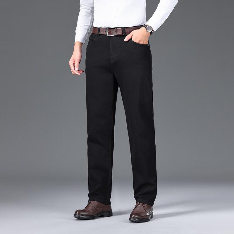 

Мужские осенне-зимние эластичные джинсы из денима свободного кроя с прямыми штанинами 38