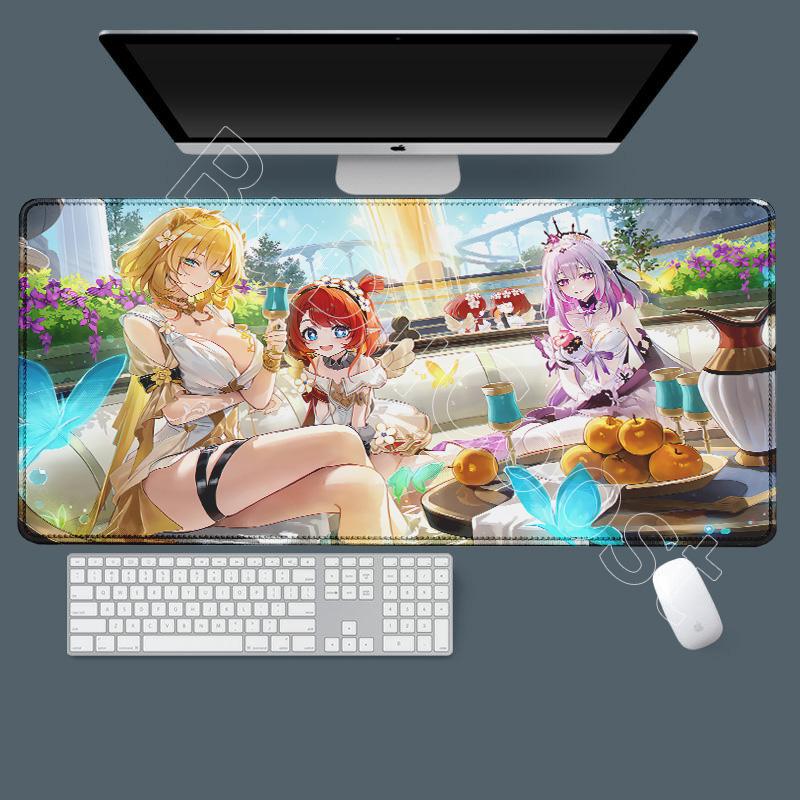 Large Rubber Keyboard Mats Honkai Star Rail Cyrene Castorice Lock Edge Mousepad Chrysos Heir Mouse Pad Game Computer Accessories