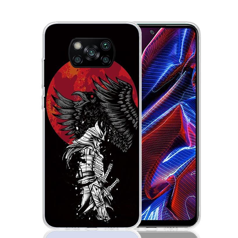 Japońskie Ciemne Smocze Etui na Telefon Dla Xiaomi Poco X7 X6 X5 Pro F7 Ultra Redmi 15C 15 13 13C 12 12C 10 10A 10C 9 9A 9C 9T Co