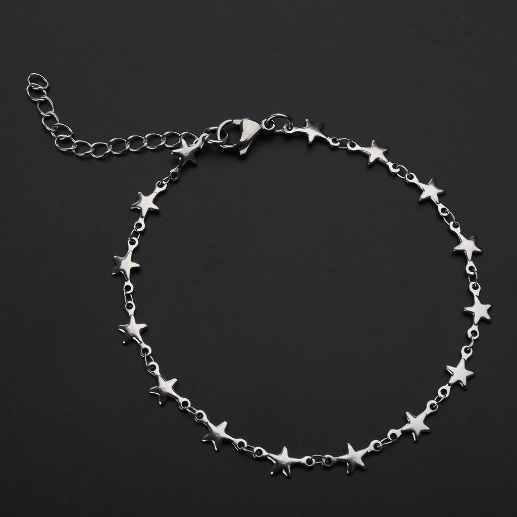 Fashion Five-Pointed Star Bracelet Simple Bangle Adjustable Link Chain Bracelet Jewelry Gift for Birthday Christmas