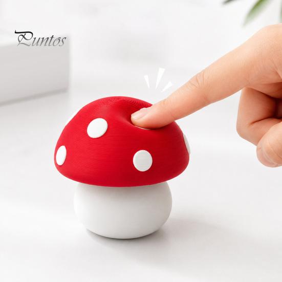 Button Fidget Toy 3D Printed Mushroom Clicker Toy, for Stress Relief, Mini Finger Backpack Decoration Reliever