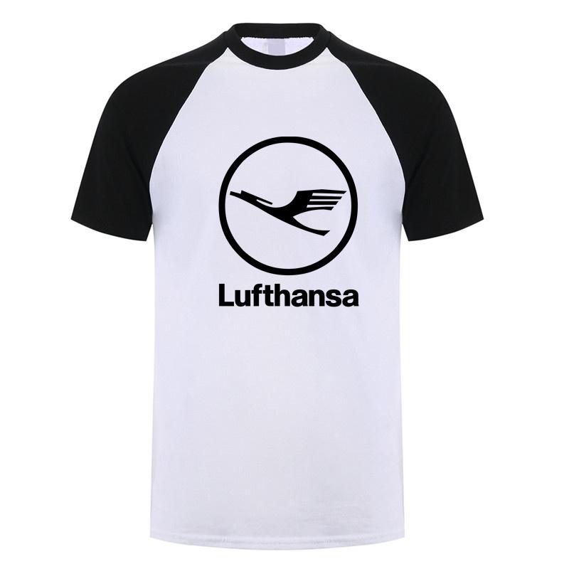 

Airline Lufthansa T Shirts Men Cool Short Sleeve Lufthansa T-shirts Tshirt Cotton Casual Tee Tops Man Clothes LH-479 M