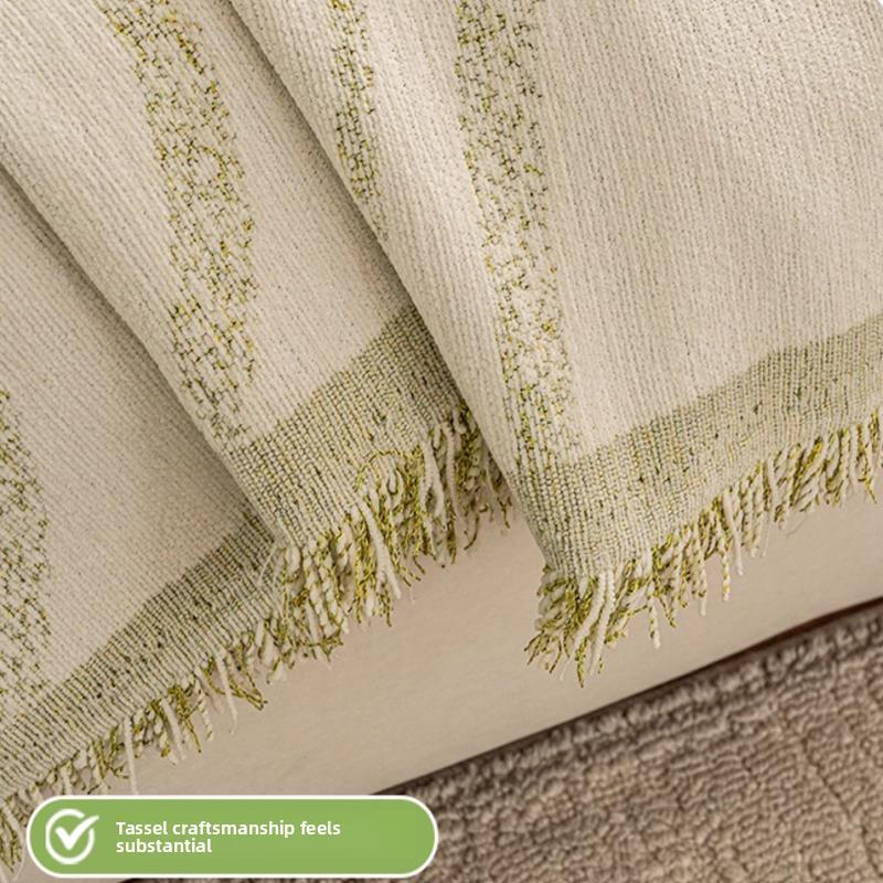 Chenille French Style Sofa Blanket For Living Room Anti-Dirty Sofa Slipcover Tassel Four Seasons Couch Towel Camping Travel Rugs