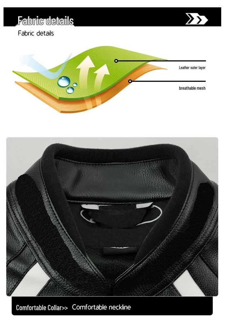 Unisex PU Leather Motorcycle Jacket: Four Seasons, Off-road, Anti-fall, Cycling Gear for Men & Women