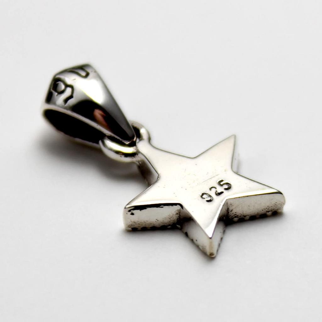 [World Accessories Carmelo] Pendentif Étoile Pentagramme Turquoise Argent - Pendentif Argent pour Femmes & Hommes