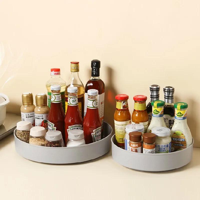 Anti-Skid Rotating Storage Tray - Multi-functional Organizer for Cosmetics & Food, Non-Slip Rack with 360° Rotation, Space-Savin