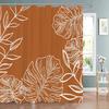 Green Plant Fabric Shower Curtain Tropical Monstera Leaf Shower Curtains For Bathroom Decor Minimalist Botanical Decorative