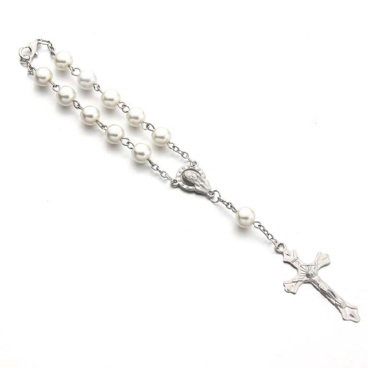 Crucifix Rosary Beads Bracelet Vintage Jesus Christ Crucifix Wristband Gift 2Pi