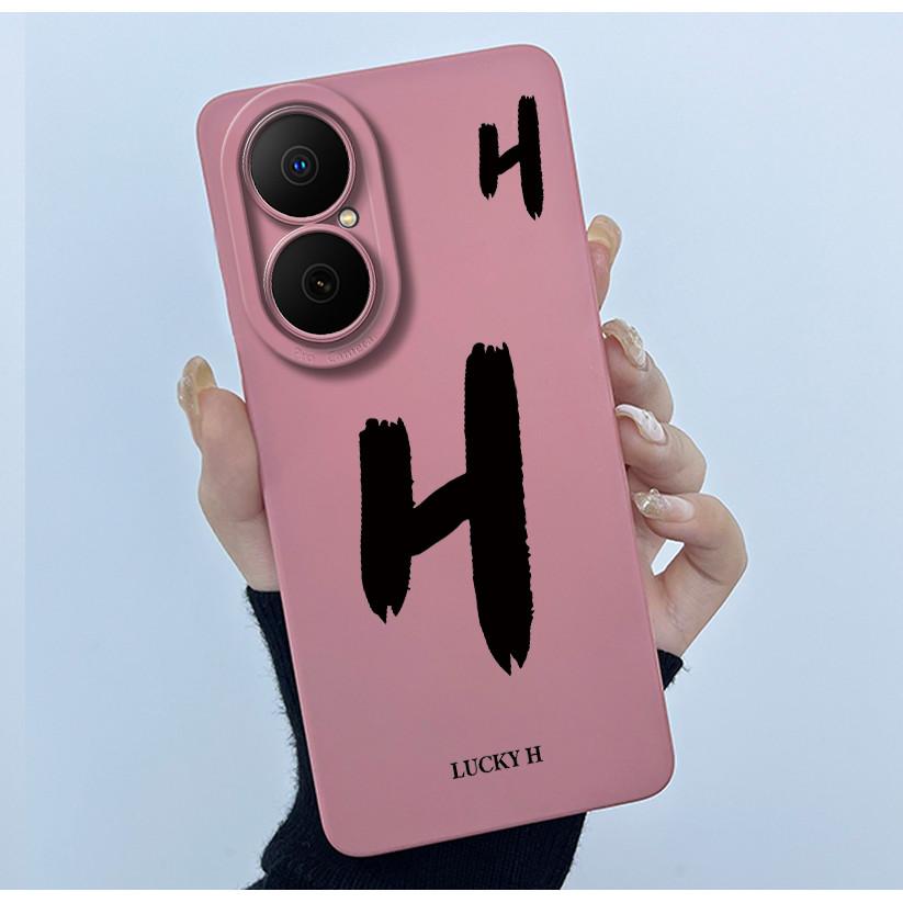 For Huawei Nova Y73 4G Lucky Initial Letter Phone Case For Huawei Nova Y73 NovaY73 4G Soft Silicone Back Cover Shockproof Bumper