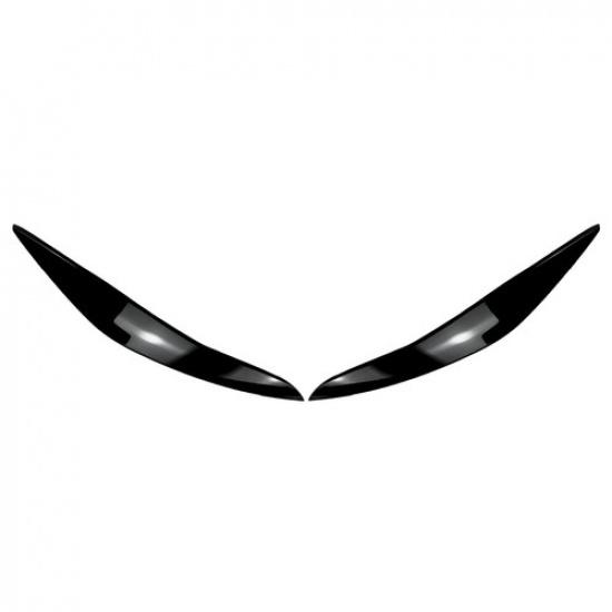 Front Headlight Eyelids Eyebrow Cover Gloss Black For BMW 5 Series F10 F11 11-14