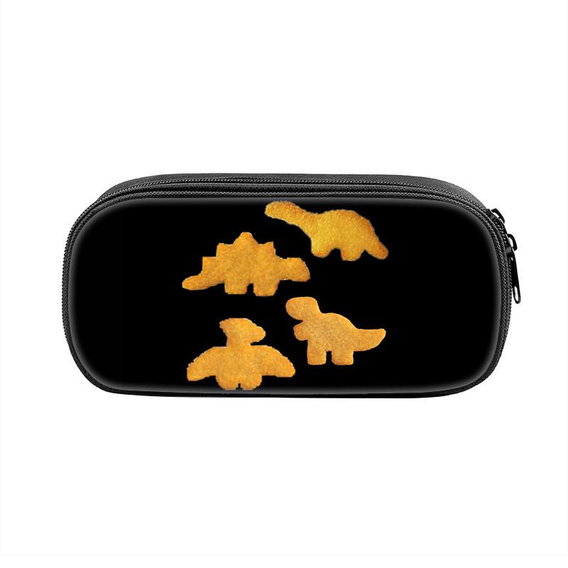 Dinosaur Chicken Nugget Pencil Case With Nylon Material For Students And School Supplies