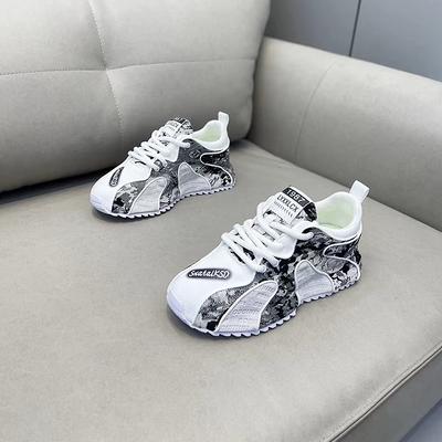 Neues Ledergewebe, dad-Schuhe mit dicker Sohle zur Höherstellung, bequeme und atmungsaktive Freizeitschuhe