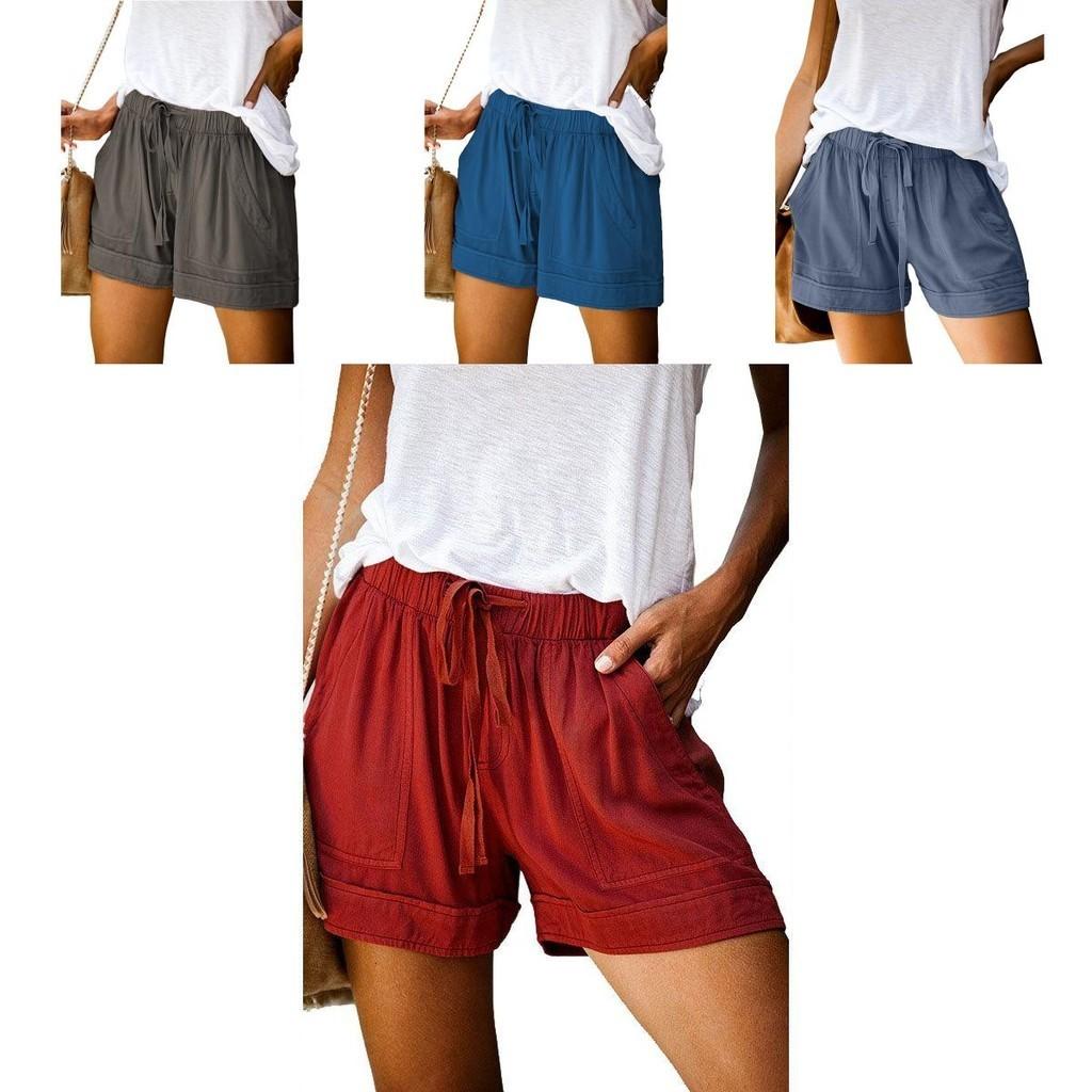 Stylish Womens Loose Mini Drawstring Shorts With Pockets For Casual Comfort