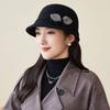 Autumn and Winter Basin Hat Retro Hepburn Style Bow Bucket Hat Ladies Elegant Woolen Fashion Basin Hat