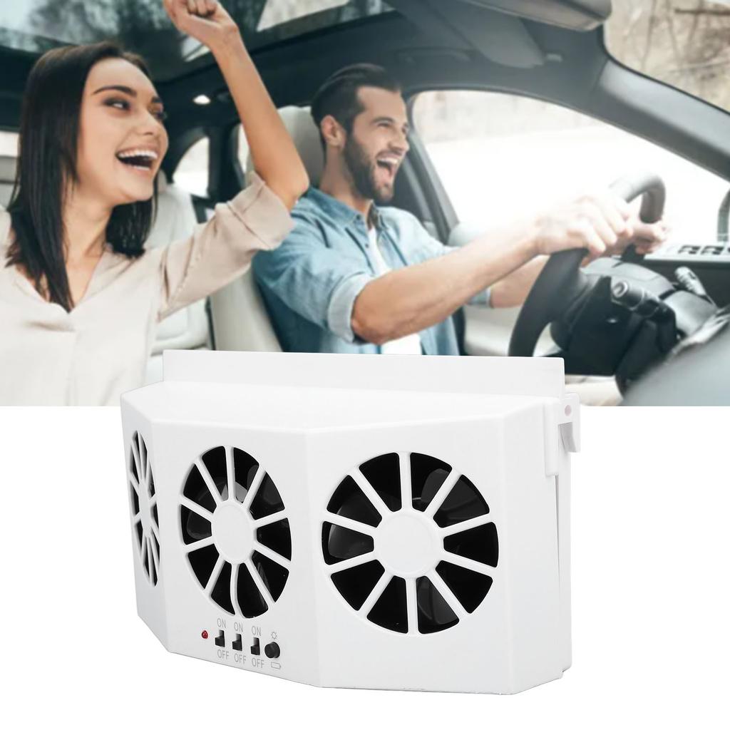 Car Exhaust Fan Solar Powered 3 Fans Ventilation Cooling Odor and Humidity Removal Auto Ventilator