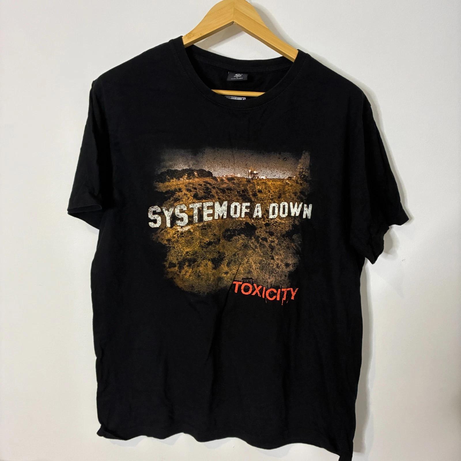 System Of A Down Shirt Mens Large Black Toxicity Metal Rock Band Tee 4XL