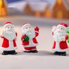 Santa Claus Decor Compact Resin Santa Claus Sculpture Resin Christmas Miniature Statue For New Year Holiday Home Garden Backyard