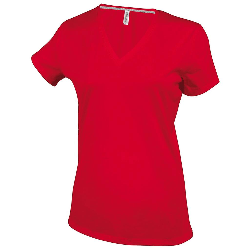 Kariban Womens/Ladies Feminine Fit Short Sleeve V Neck T-Shirt